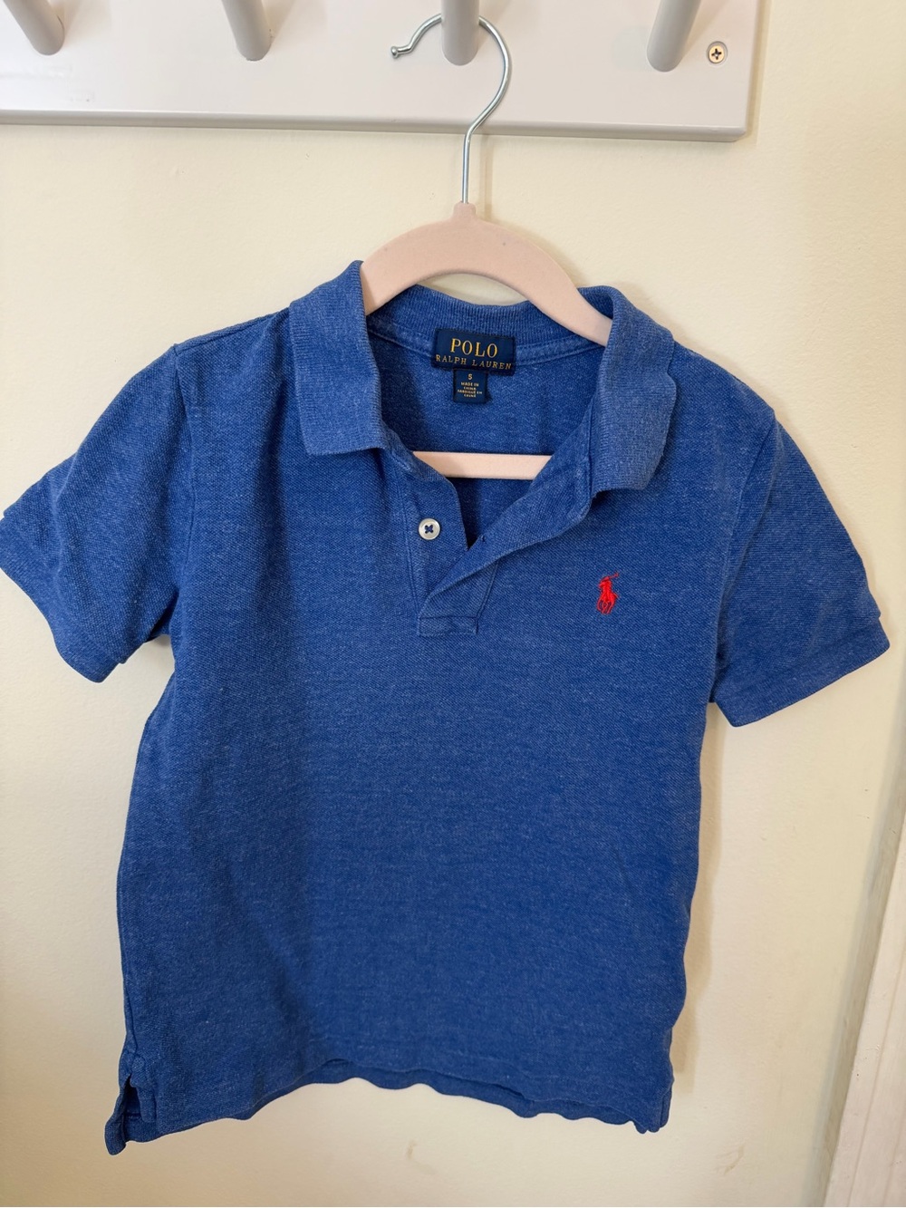 Polo by Ralph Lauren Blue Polo with Red Pony Embroidery